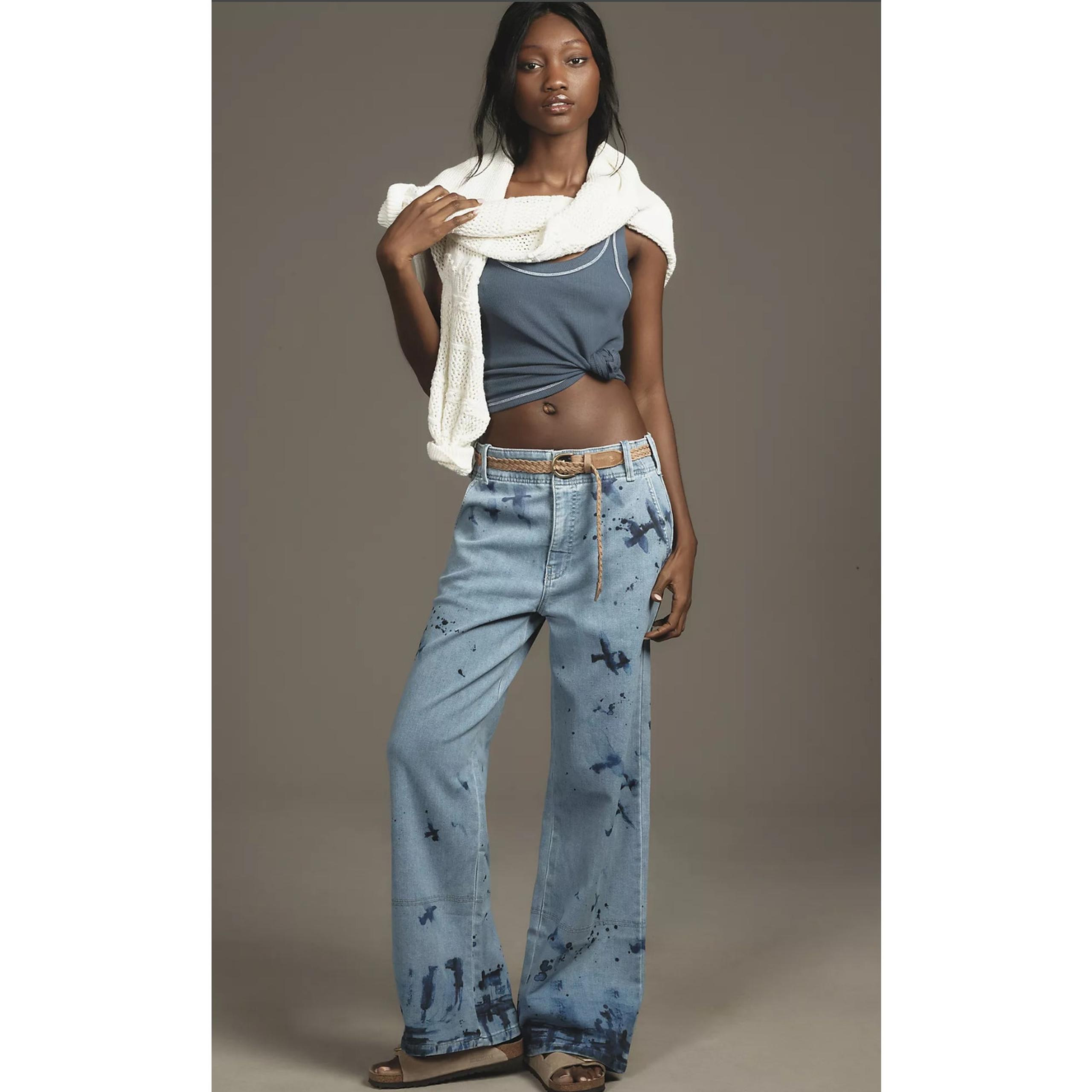 NWT Anthropologie Villalonga High-Rise Wide-Leg Jeans - 29 waist