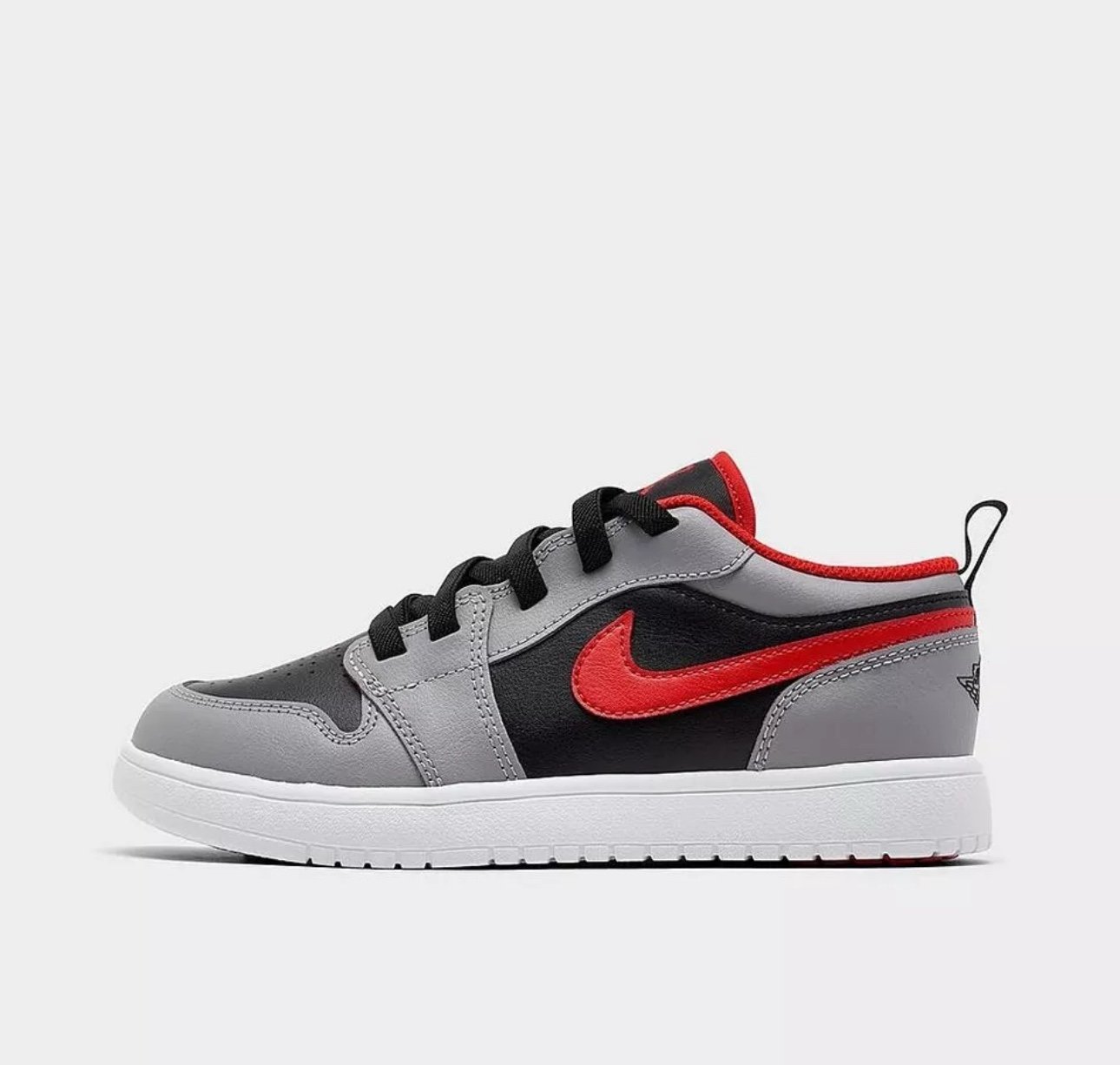 NIB Little Kid's Jordan 1 Low Alt DR9748 060 Black/Fire Red-Cement Grey 1.5Y