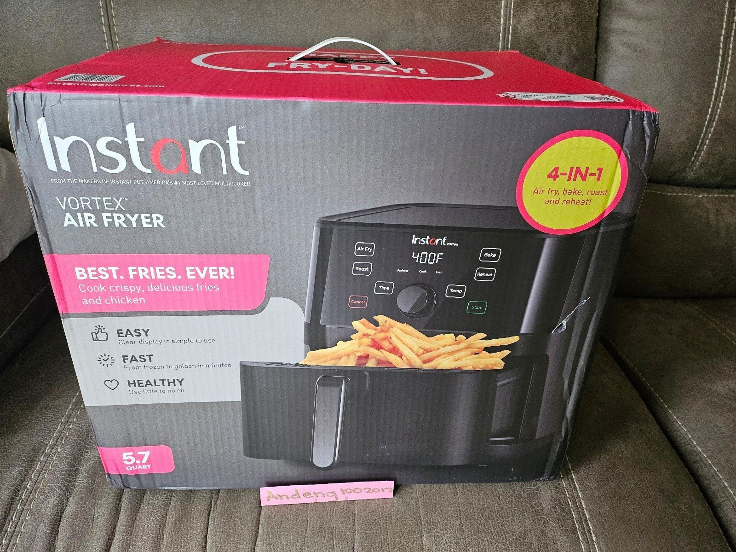Instant Pot Vortex 5.7QT Air Fryer, Custom Program Options, 4-in-1 Functions