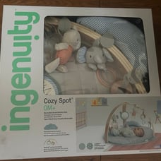 Ingenuity Cozy Spot Reversible Duvet Activity Gym with Wooden Toy Bar