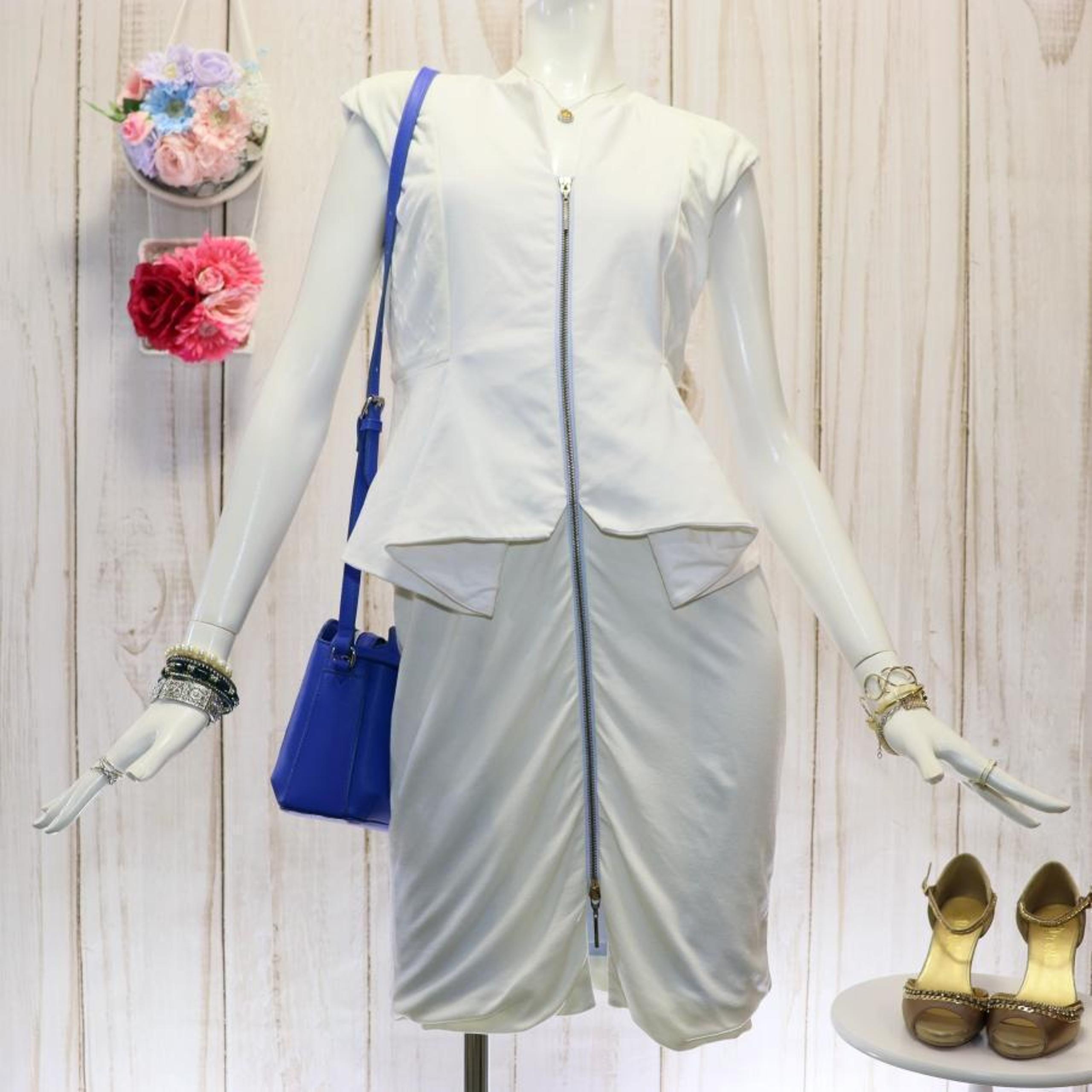 Ted Baker Jumper Dress, Size S, White, Center Zipper