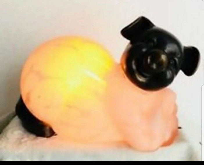 Vintage Rare Hard To Find Vintage Solid Brass Pig lamp