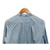 Michelle Farmer blouse blue stripes silver dots front buttons Size Med