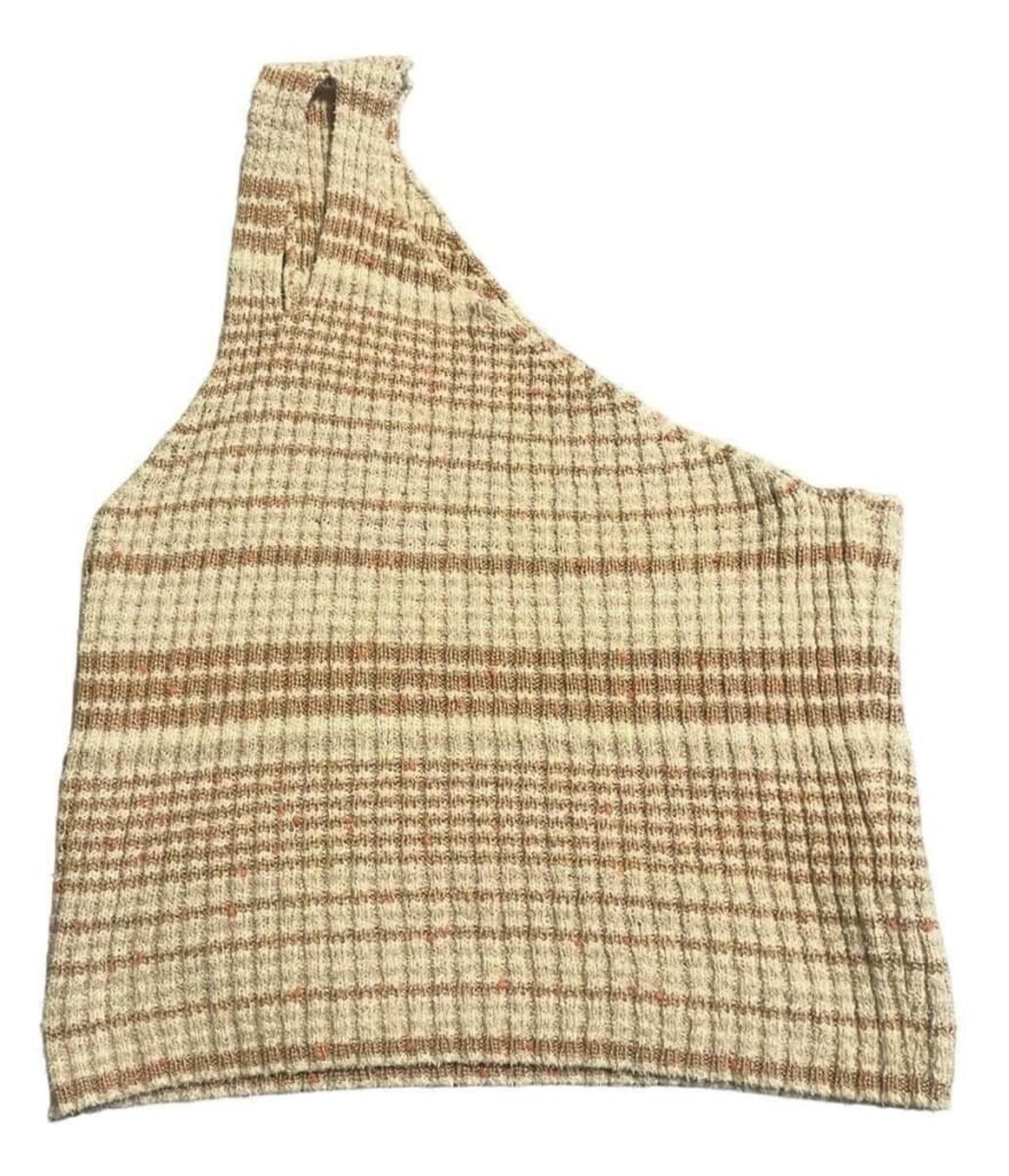 Urban Outfitters One Shoulder Tank Top Womens Medium Beige Ribbed Knit Cropped