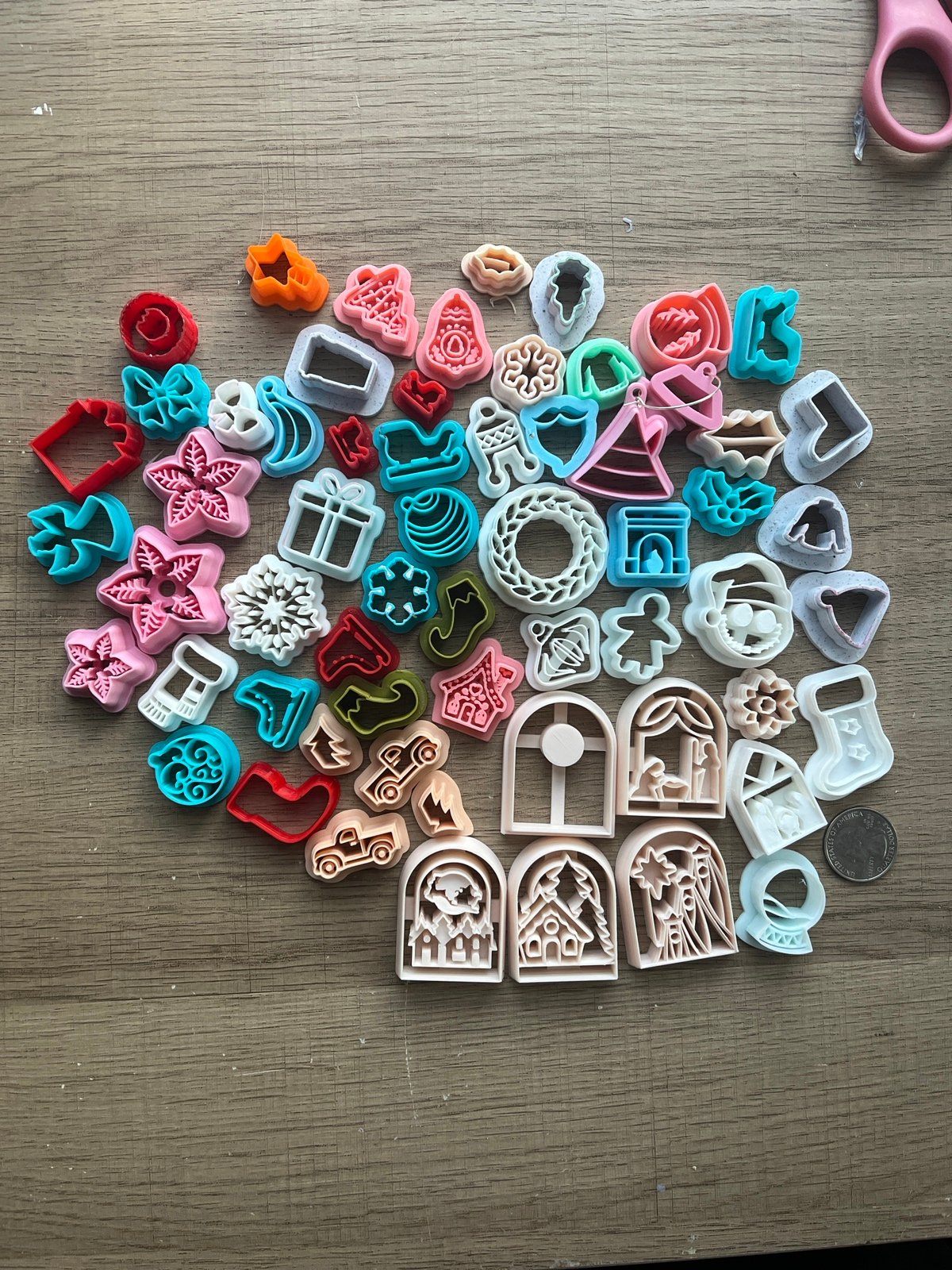 #8 huge lot of 50 Christmas Polymer Clay cutters