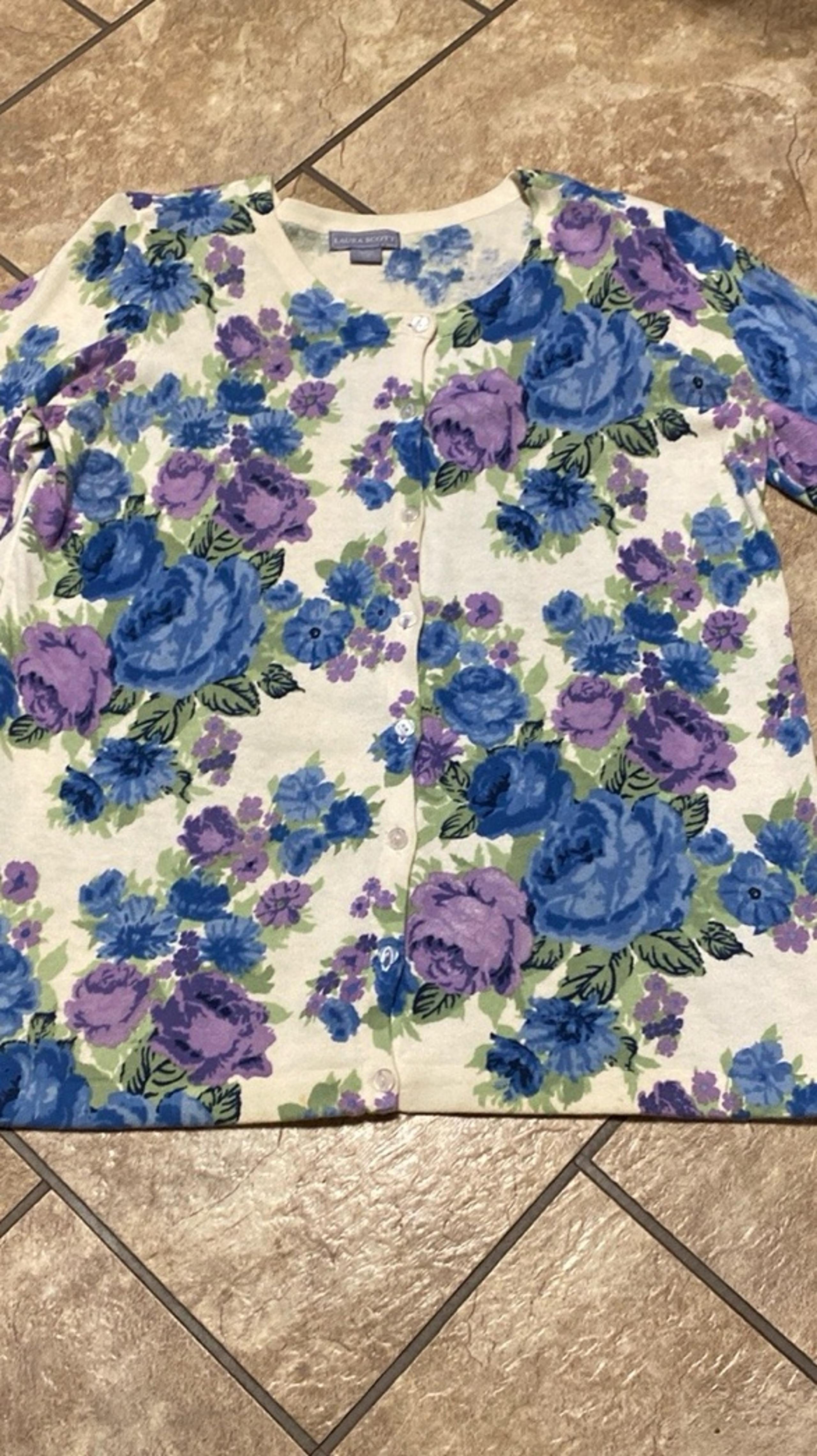 Floral Laura Scott Size Large Knit Top