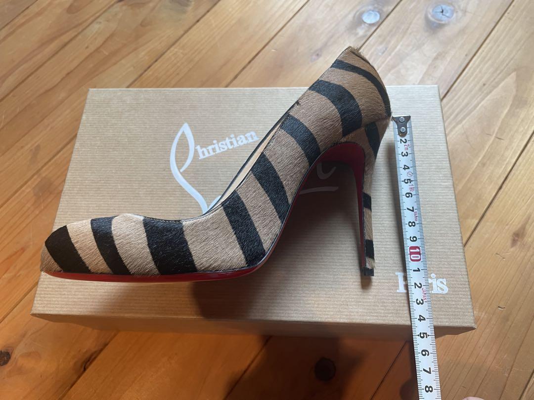 入荷なう Louboutinハラコ Christian high 38.5. EU size new, brand heels, 靴