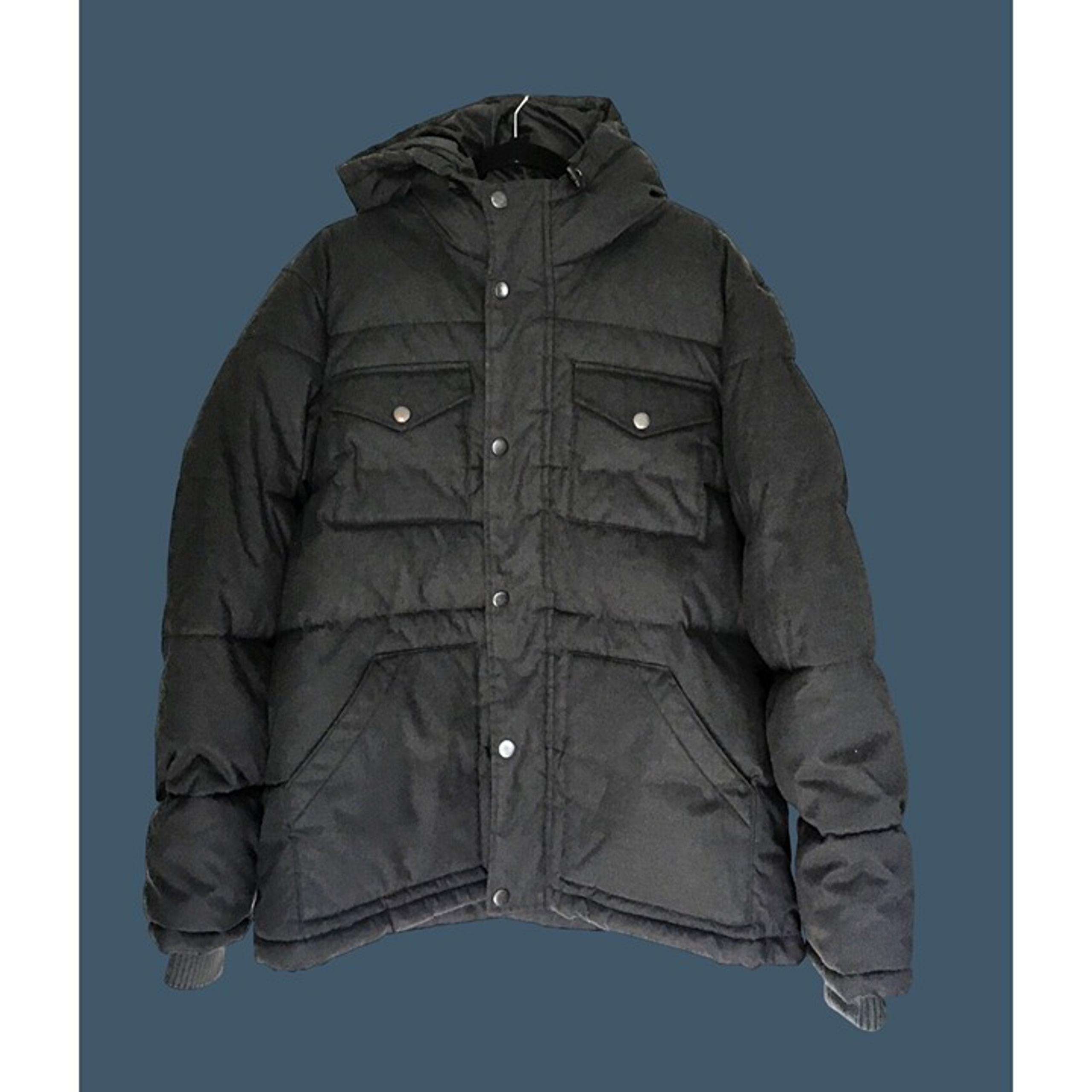 OLD NAVY-MENS GREY BUTTON/ZIP-UP CLOSURE POCKETS HOODIE PUFFER JACKET SIZE LARGE