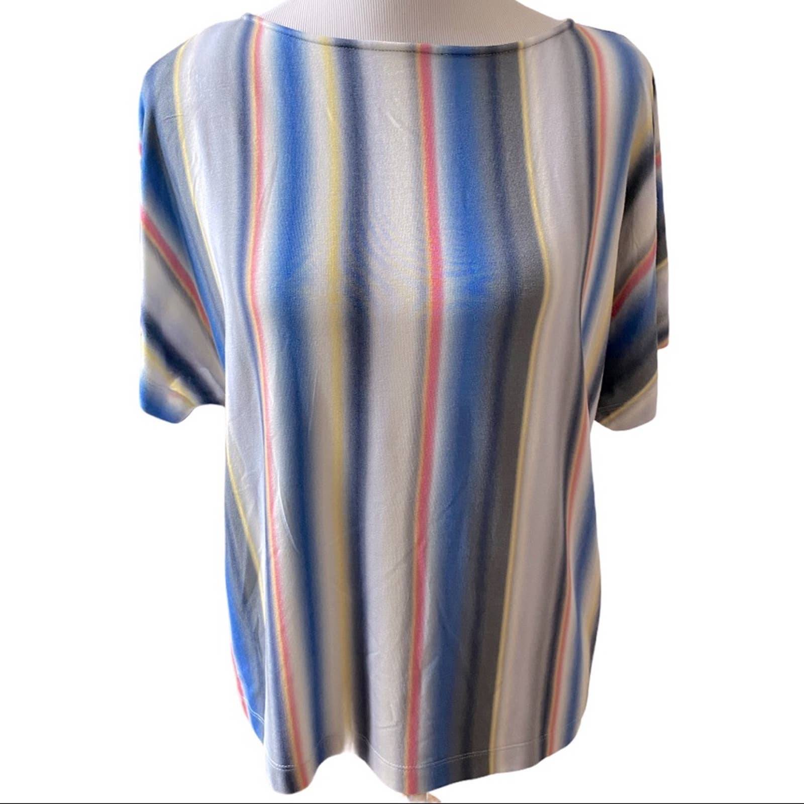 St. John knit multicolor striped top S