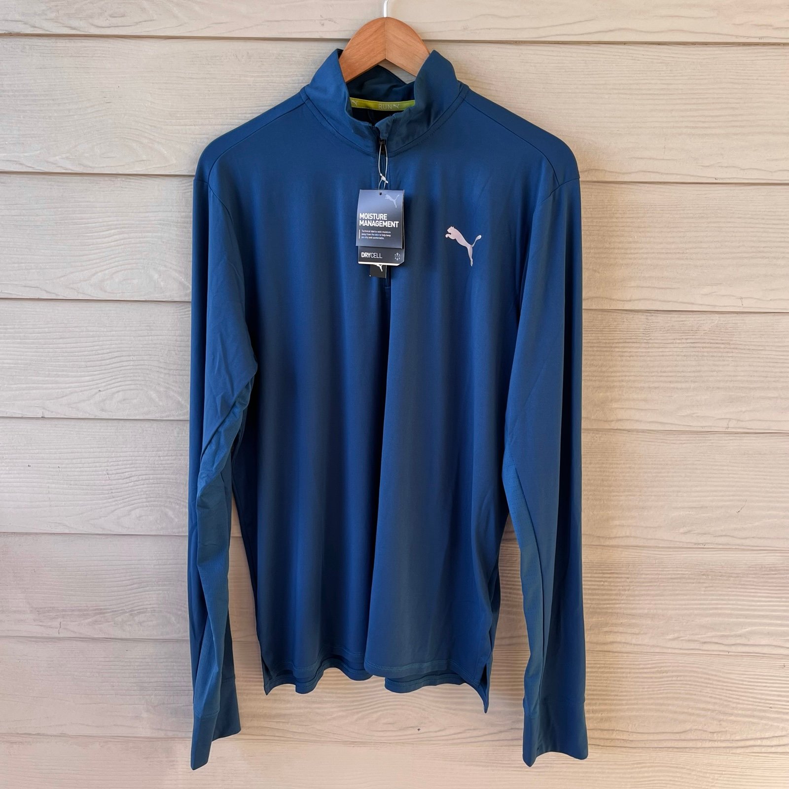 PUMA Aqua Quarter Zip Pullover - Men’s Large Slim Fit w/ Thumbholes - NWT