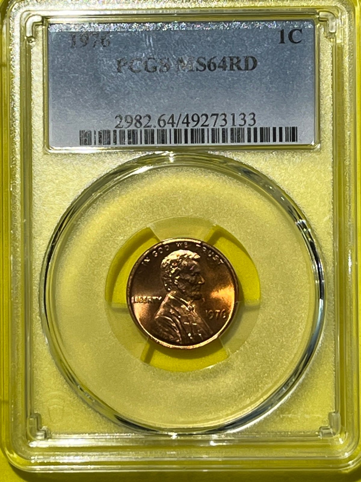 PCGS 1976 Lincoln Memorial Cent MS64RD