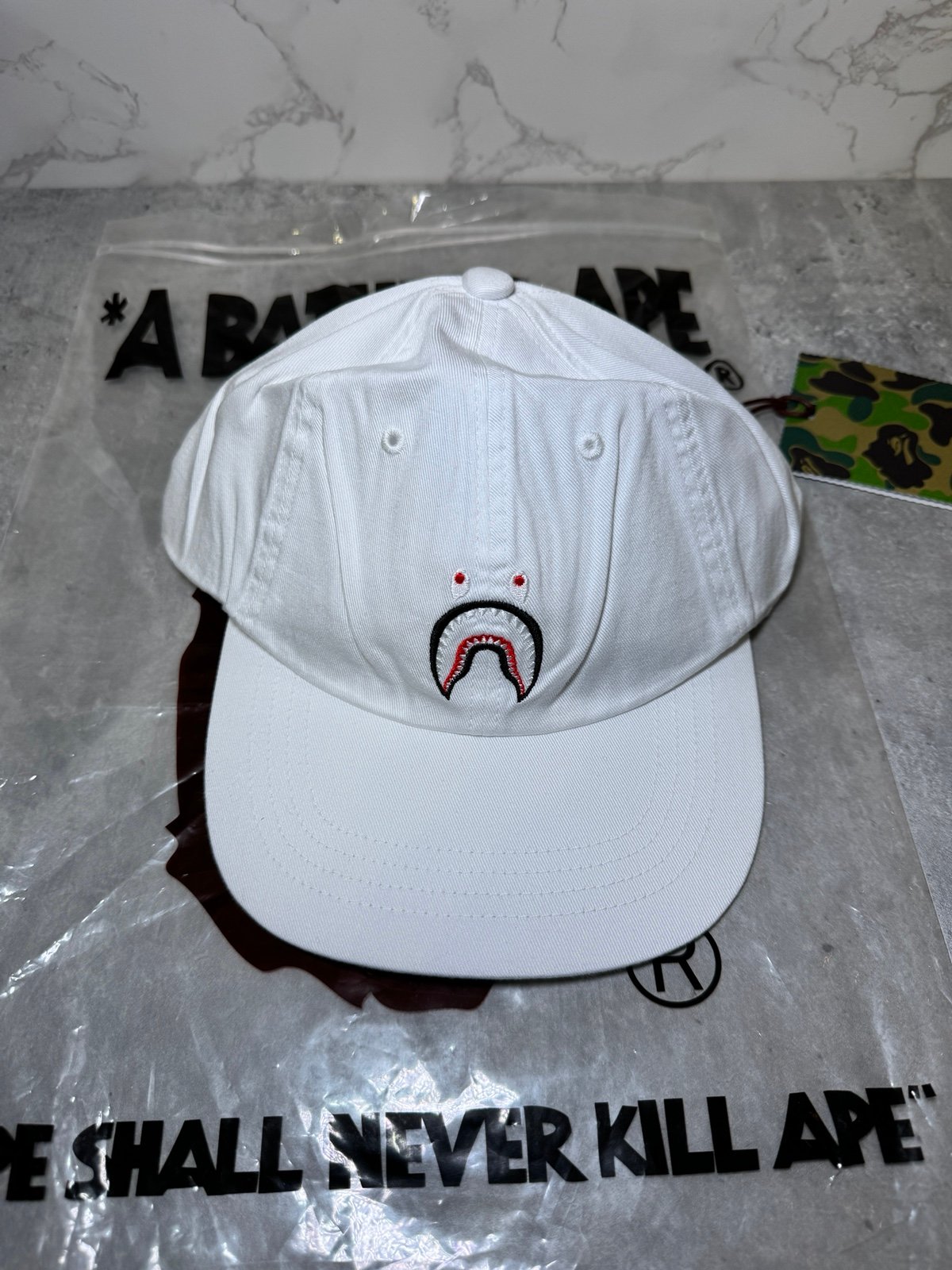 A Bathing Ape BAPE Shark Panel Cap White