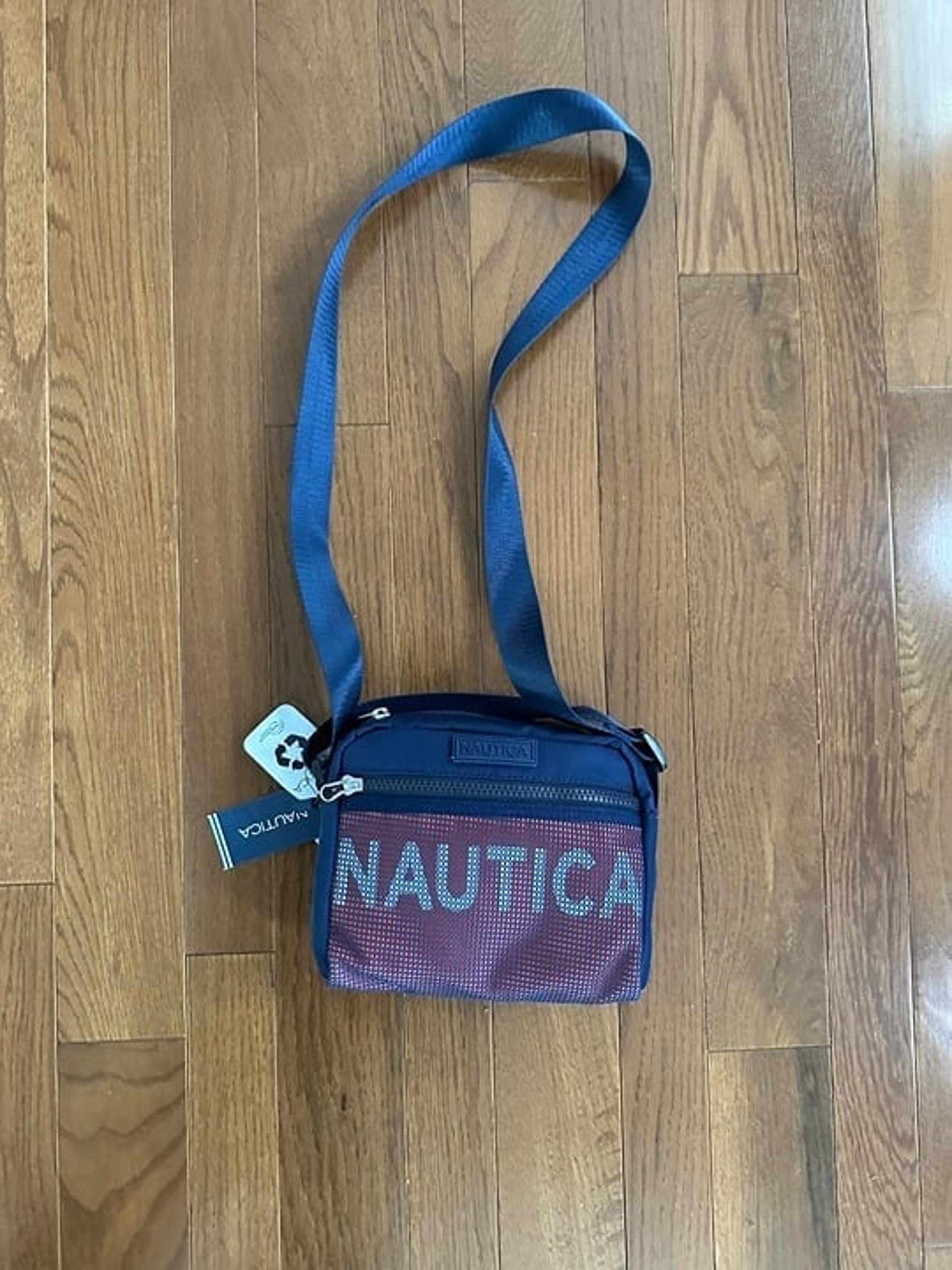 Nautica Crossbody Pouch Bag Navy w/ Red in front pocket