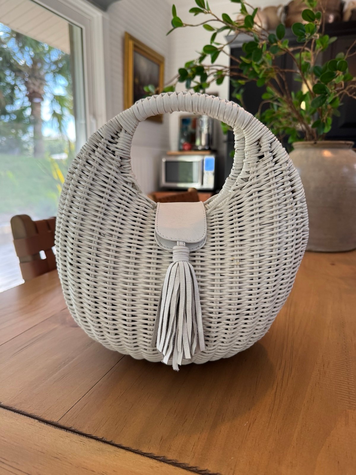 White Cleobella Olivia Wicker Bag