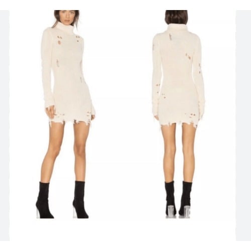 Lovers Friends Sweater Dress Keeney Women XXS Off White Long Sleeve Turtleneck