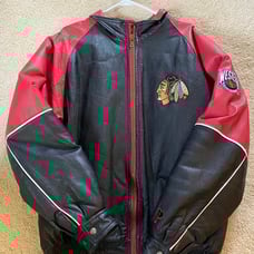 Vintage Leather Blackhawks Jacket