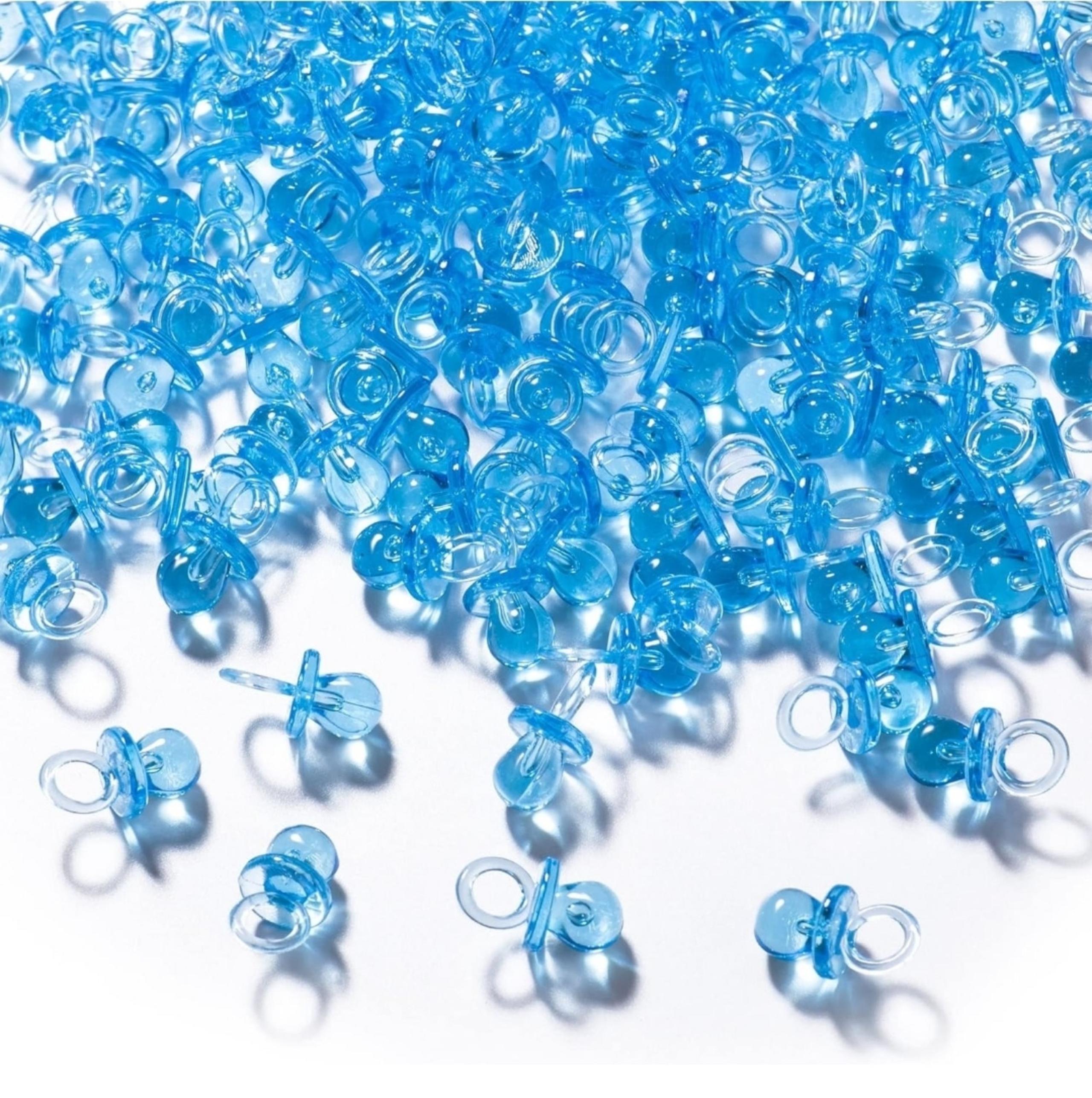 150 Mini Acrylic Pacifiers for Baby Shower Game (Blue, 0.86")