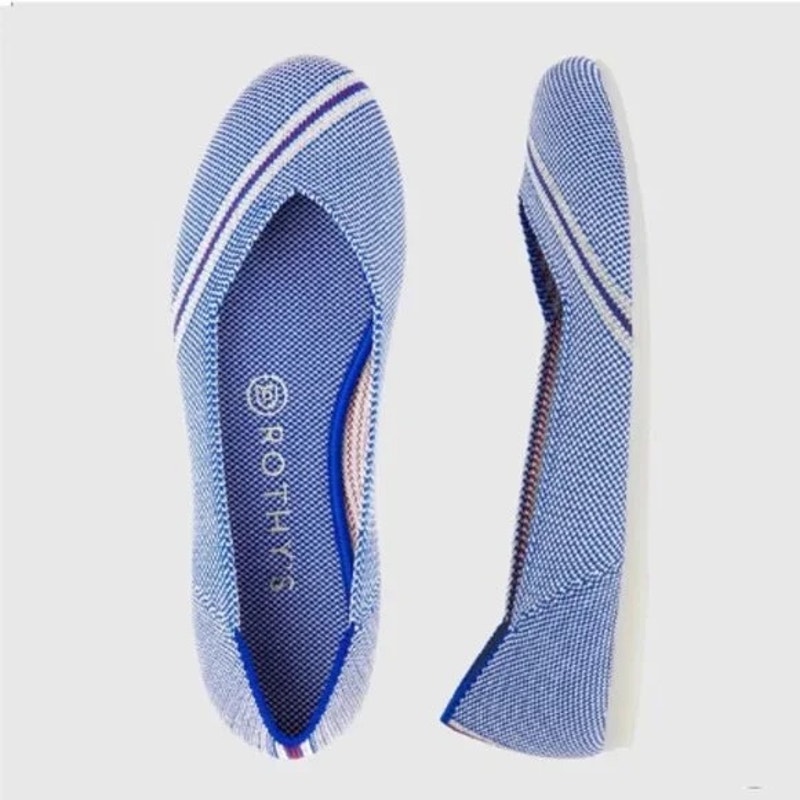 Rothy's Reflective Stripe Flats Retired Women’s Size 10