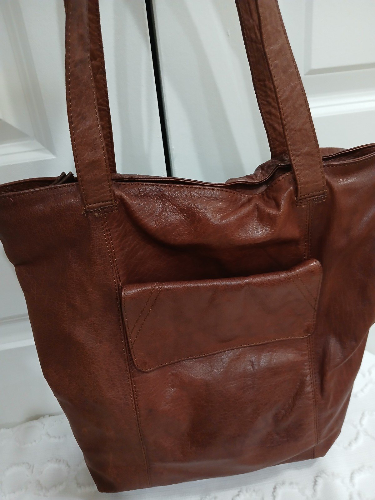 Latico NJ soft leather lightweight Handbag Tote Bag brown rustic