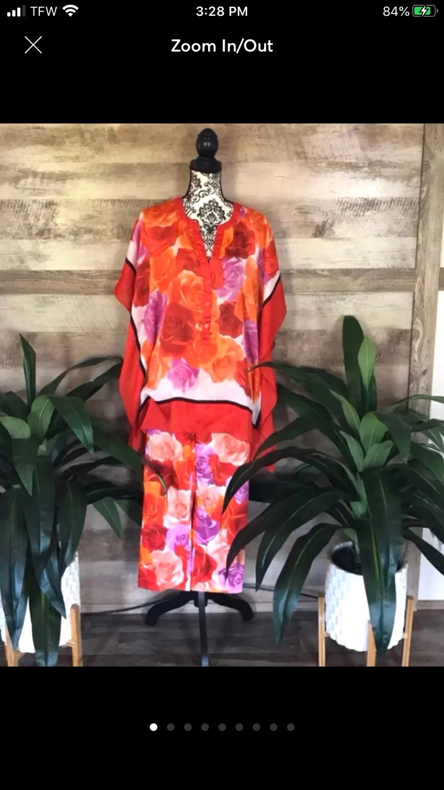 Sz 16 Colorful Rose Pants/Tunic Set