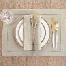 Home Linen Placemats – 100% Pure Linen Natural Placemats-DKJMASL;D12