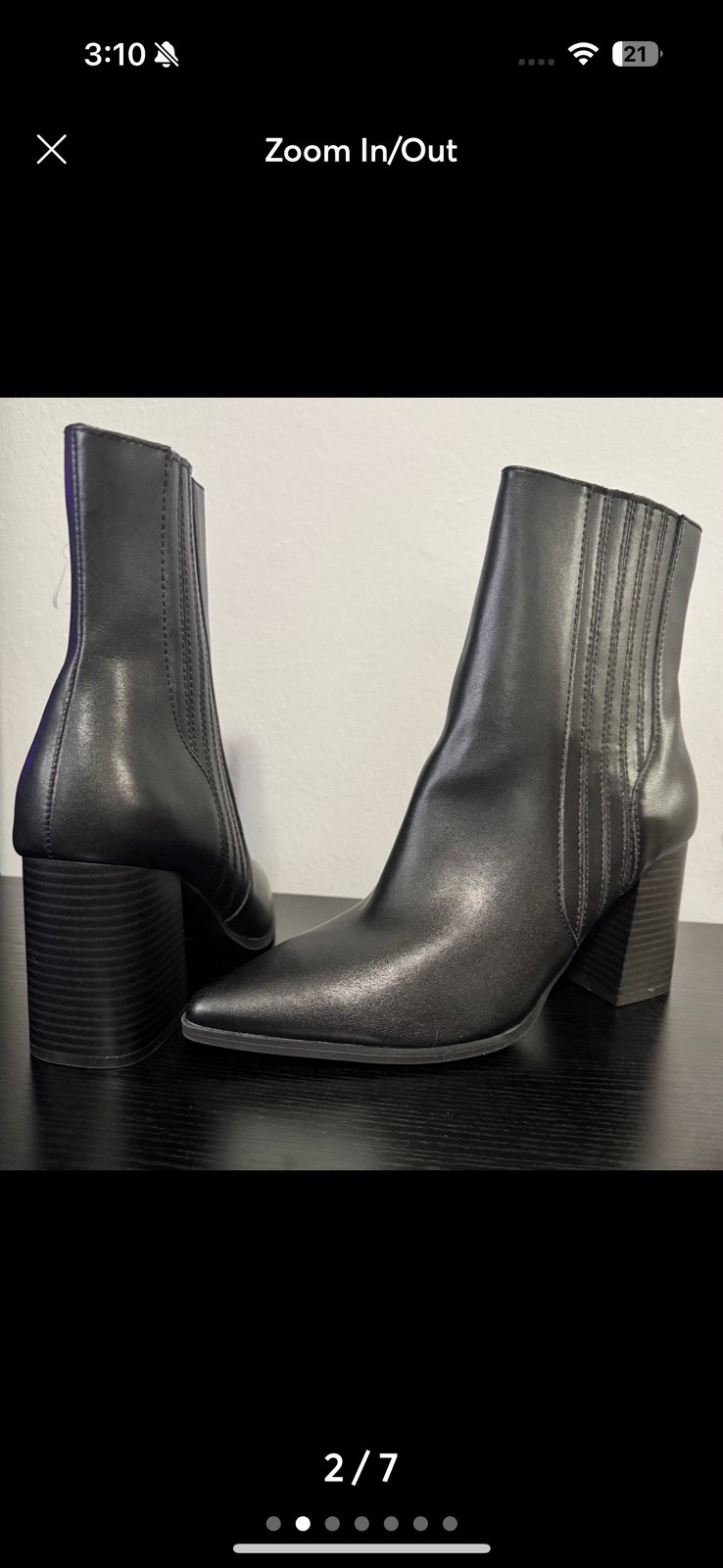 NEW Black Pointed Toe Heeled Boots Booties