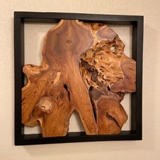 Rustic Teak Wood Wall Decor 17''x17 Farmhouse Live Edge Wall Art Decorative