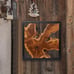 Rustic Teak Wood Wall Decor 17''x17 Farmhouse Live Edge Wall Art Decorative