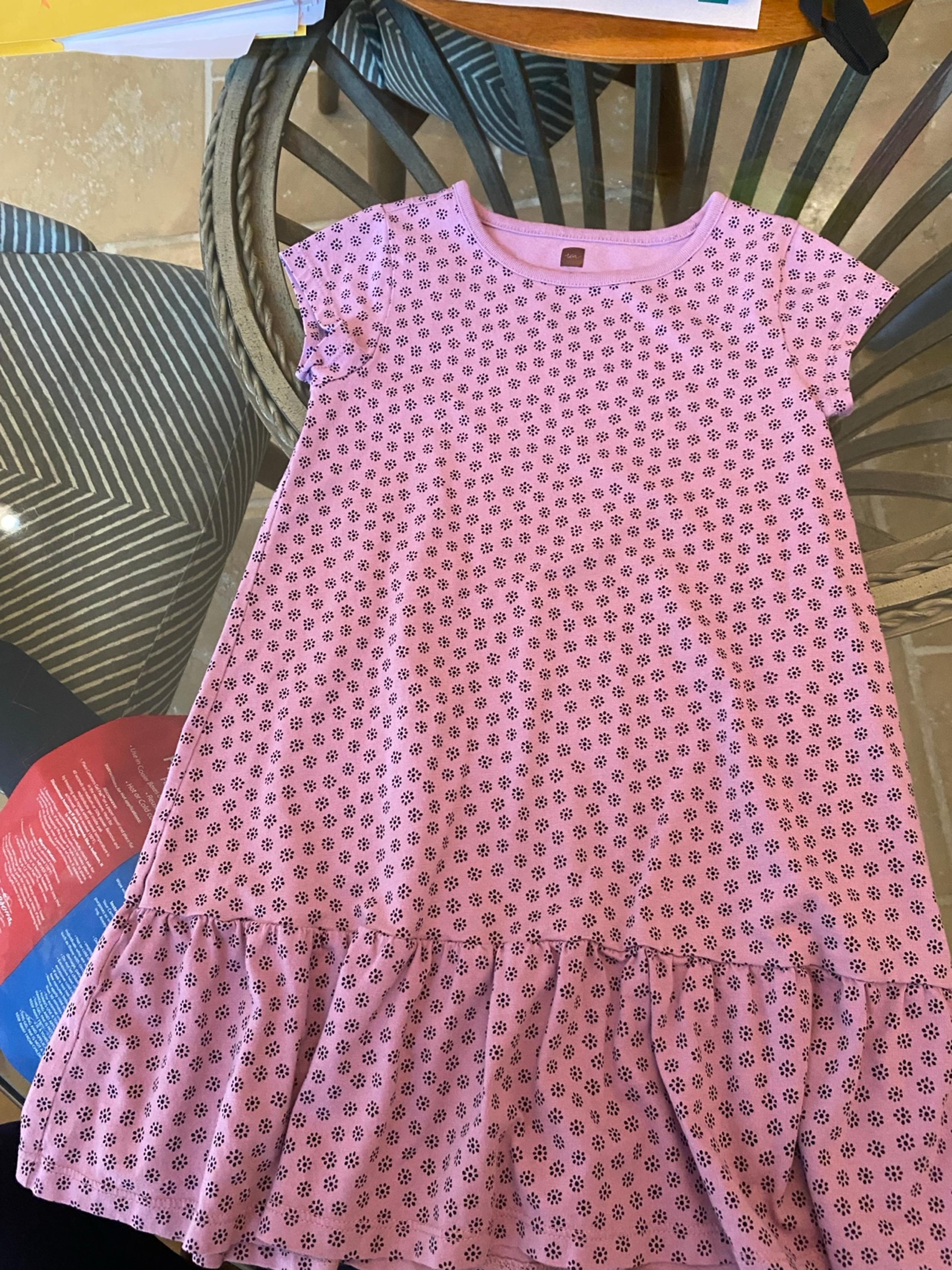 Girls Size 6 short sleeve Dress Tea Collection twirl bottom