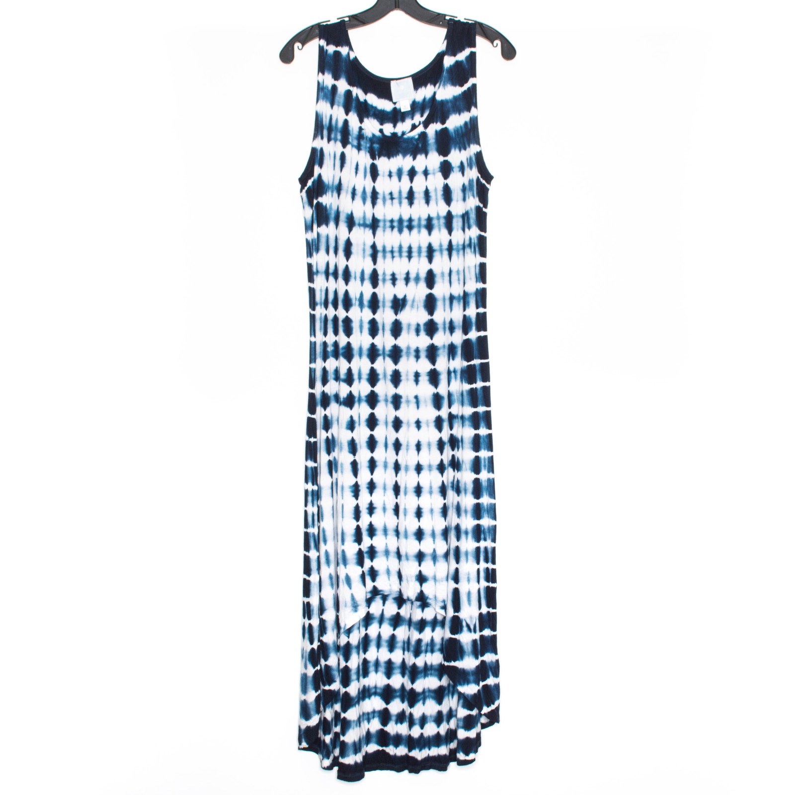 Sunday Dress Maxi Boho Coastal Grandma Hippie High Low Tie Dye Blue White XL