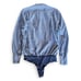 J. Crew Trademark Perfect Denim Jean Button Front Chambray Bodysuit Women's 6