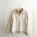 Karen Scott Quarter Zip Sweatshirt | Size Large | Cream • White