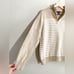 Karen Scott Quarter Zip Sweatshirt | Size Large | Cream • White