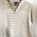 Karen Scott Quarter Zip Sweatshirt | Size Large | Cream • White