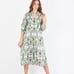Vilagallo Tammy Aztek Watercolour Print Tiered Cotton Dress