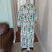 Vilagallo Tammy Aztek Watercolour Print Tiered Cotton Dress