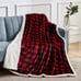 Christmas Sherpa Fleece Throw Blanket, Super Soft Warm Buffalo Plaid 50 x60