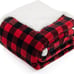 Christmas Sherpa Fleece Throw Blanket, Super Soft Warm Buffalo Plaid 50 x60