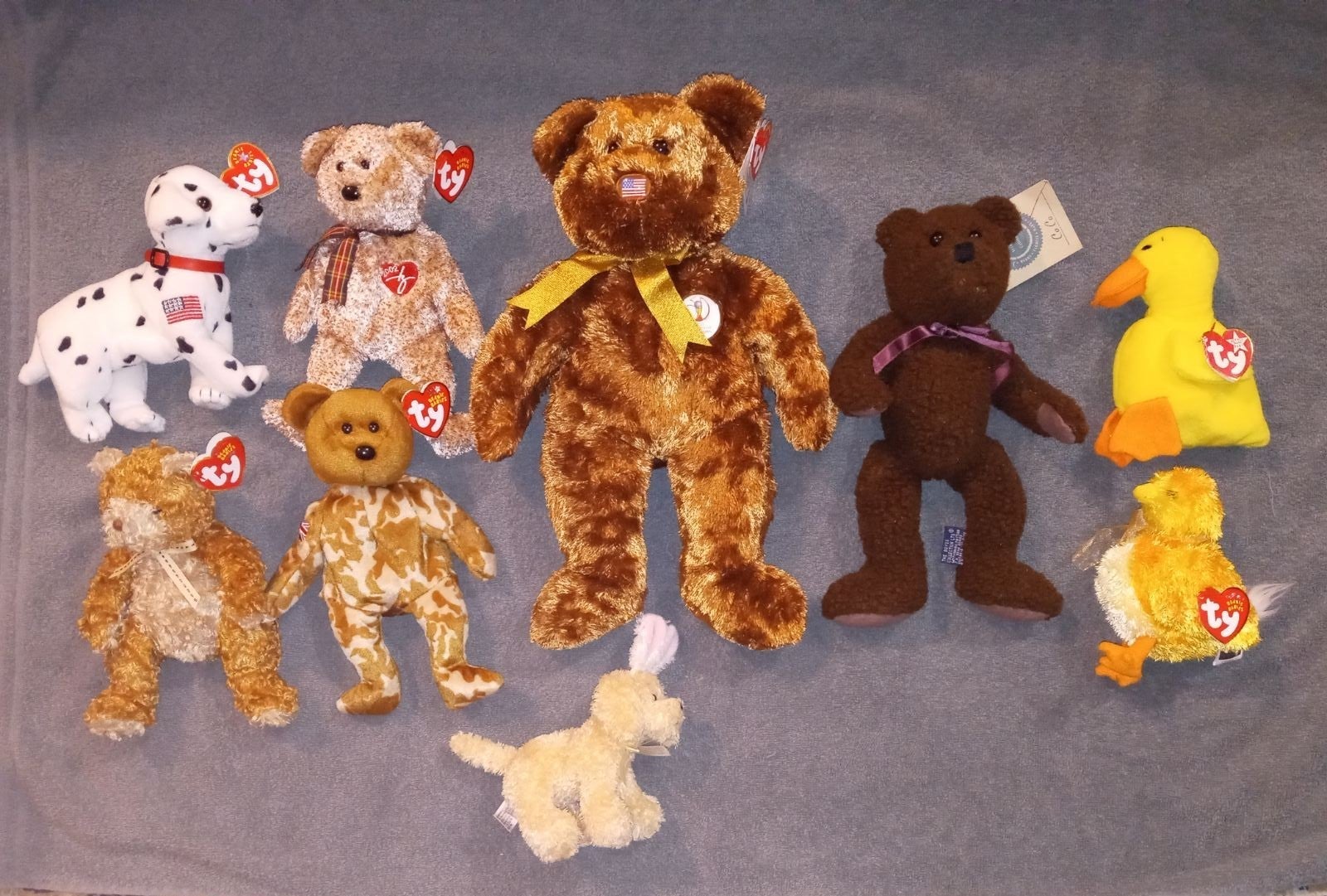TY Beanie Babies Animals Set of 9 VTG NWT