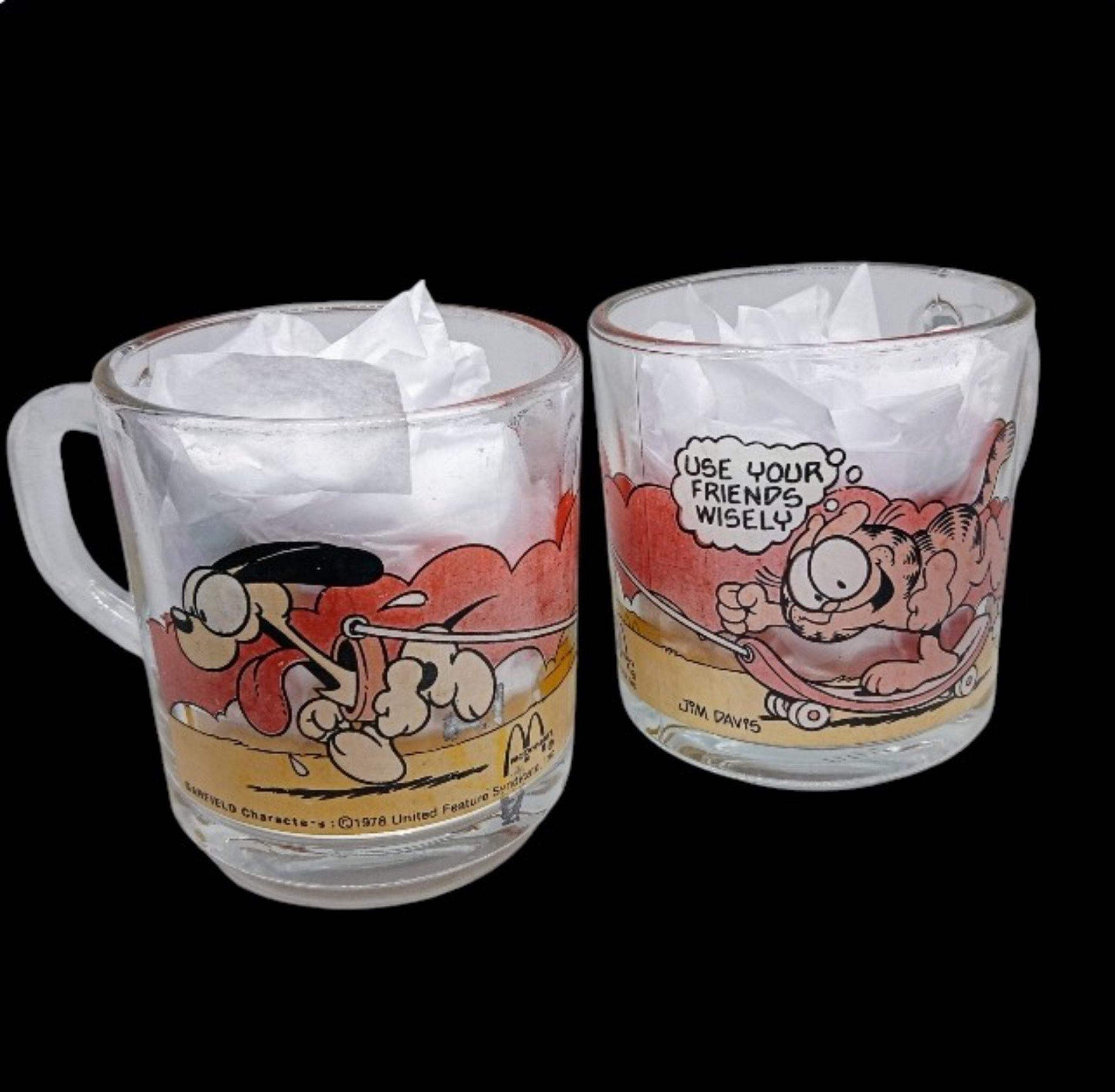 VTG 1978 McDonald's Mug/Cup Garfield & Odie "Use Your Friends Wisely" 3.5" Tall