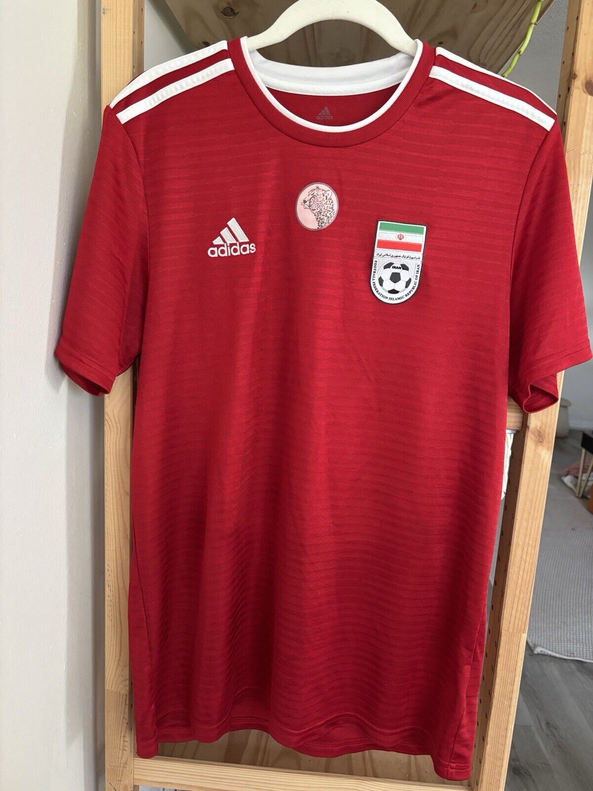 Rare ADIDAS IRAN 2018 AWAY JERSEY RED Men Size Large
