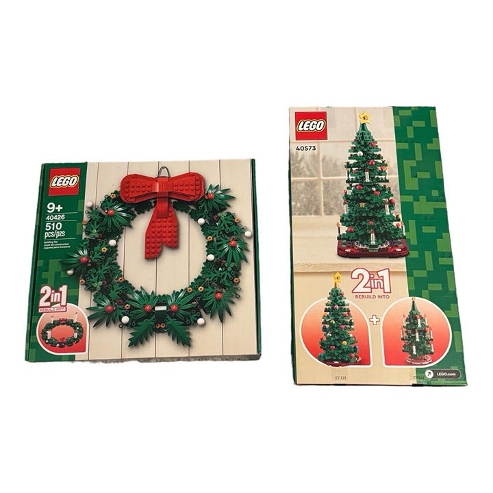 Lego Holiday Bundle, Christmas Tree (40573) and Wreath (40426), Set-New !