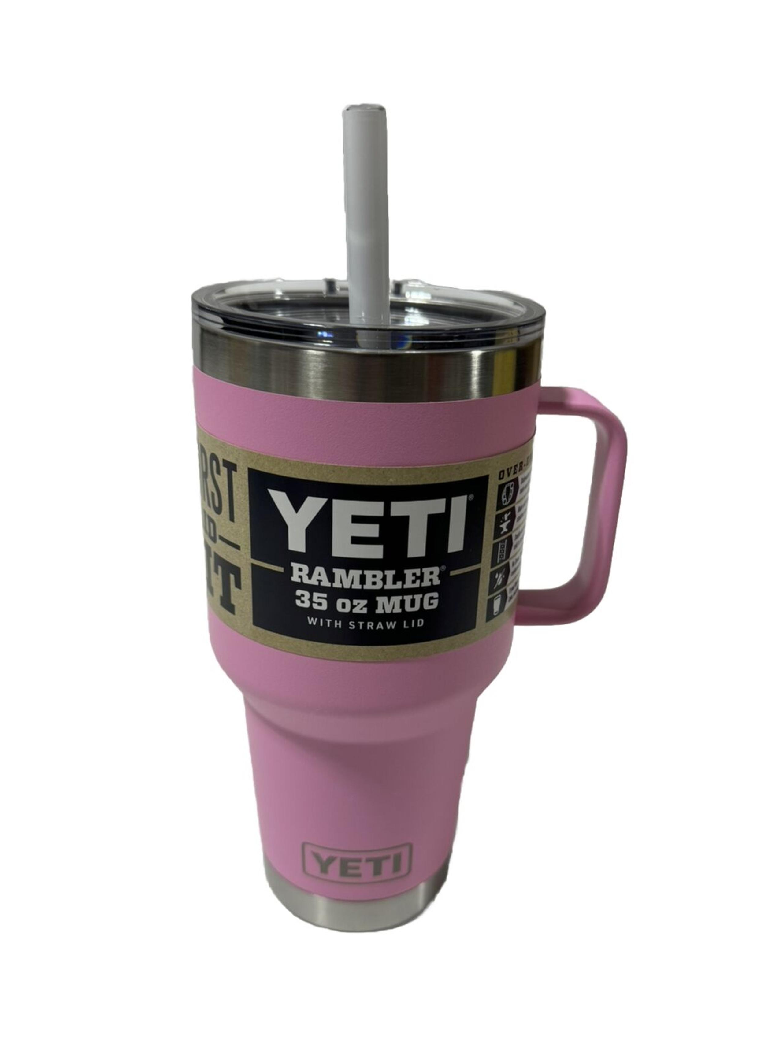 Yeti Rambler 35 oz Mug w/ Straw Lid Power Pink Limited Edition NEW Tumbler
