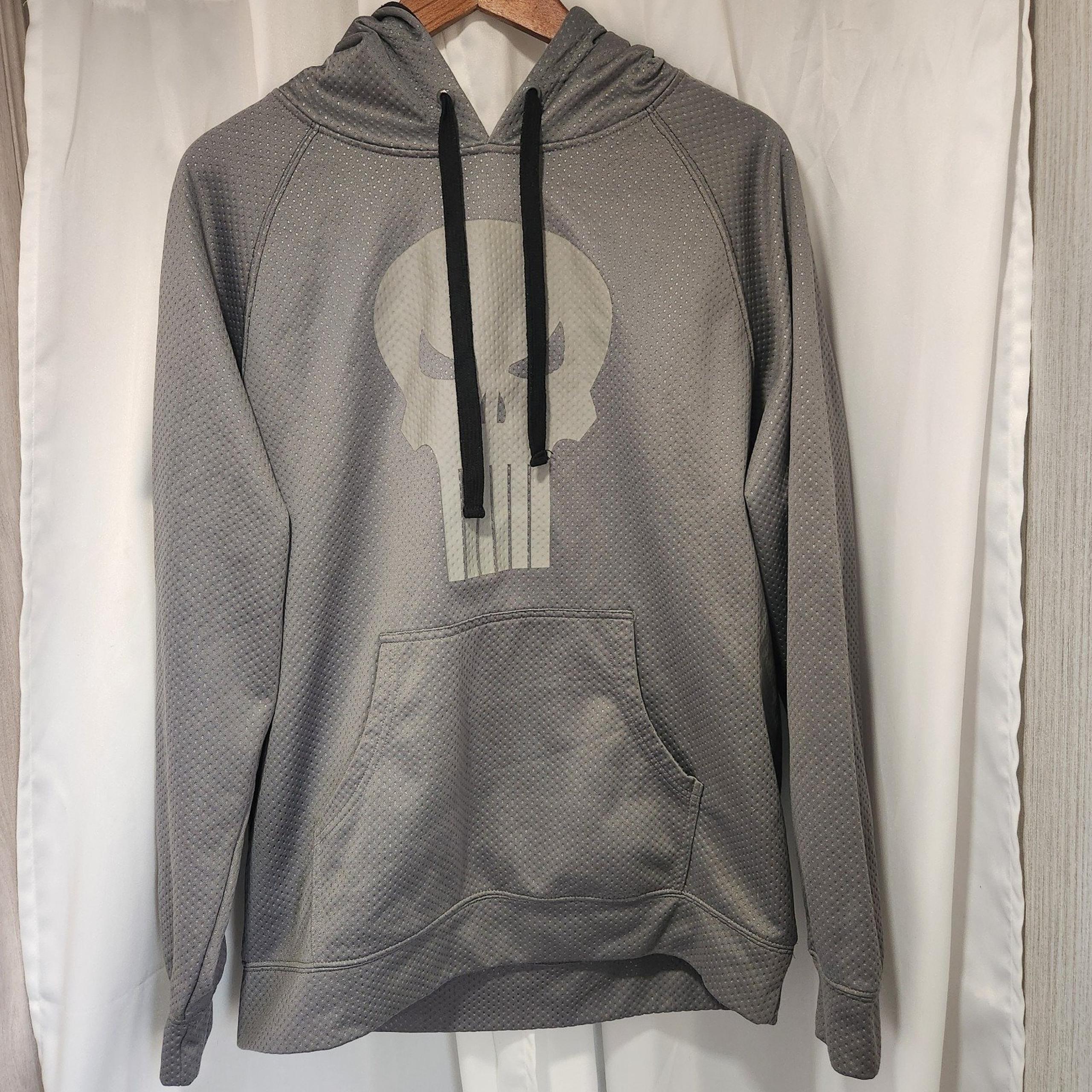 The Punisher MARVEL Mens HOODIE Sweatshirt Size Large Grey