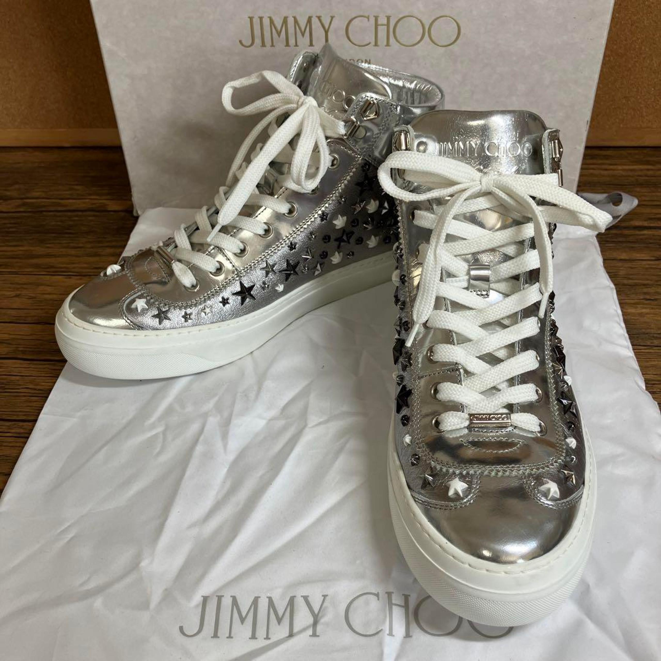 (K25367) Jimmy Choo studded sneakers, size 40 1/2, approximately 25.5cm