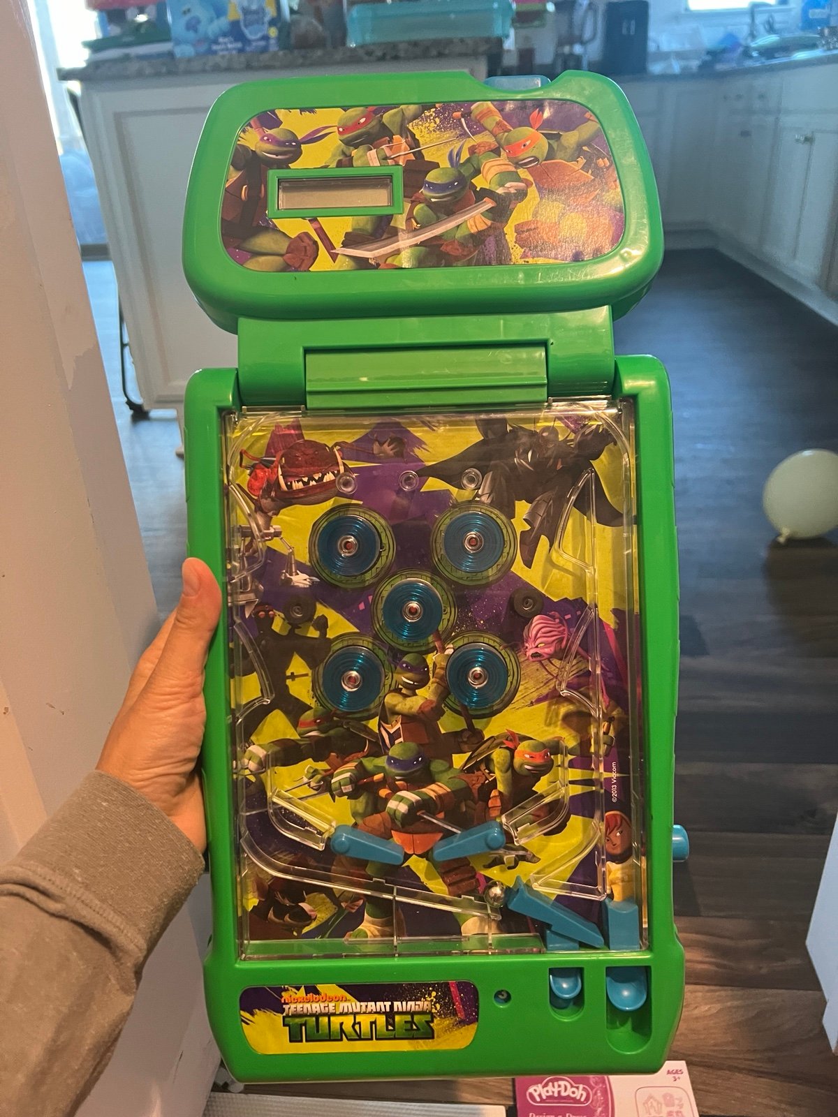 TEENAGE MUTANT NINJA TURTLES Mini Pinball Game machine Electronic Tested WORKS!