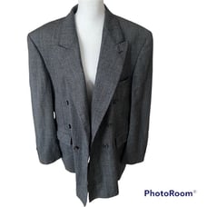 Evan-Picone 100% Wool Tailored For Gottschalks Men's Grey Sports Coat 46 L