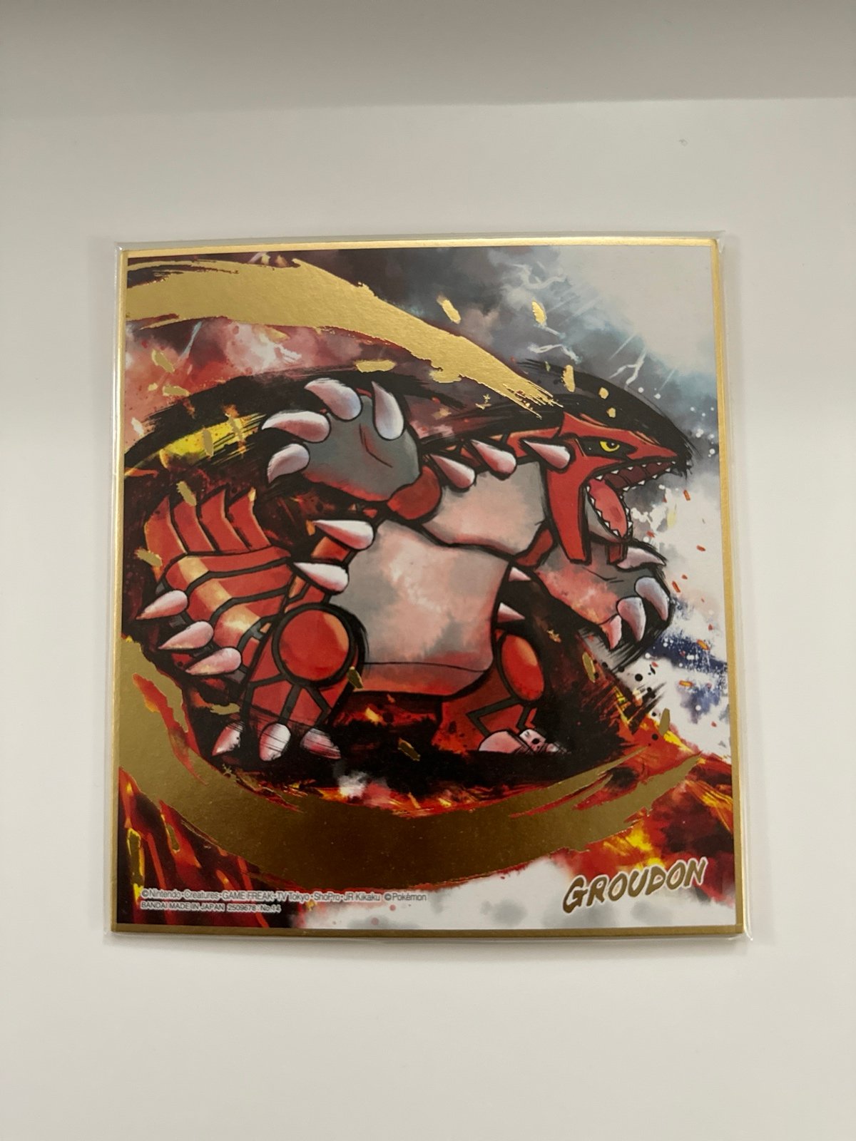 Groudon Gold Foiled Ver Pokemon Shikishi Art Board Card BANDAI Japan No 13 F/S