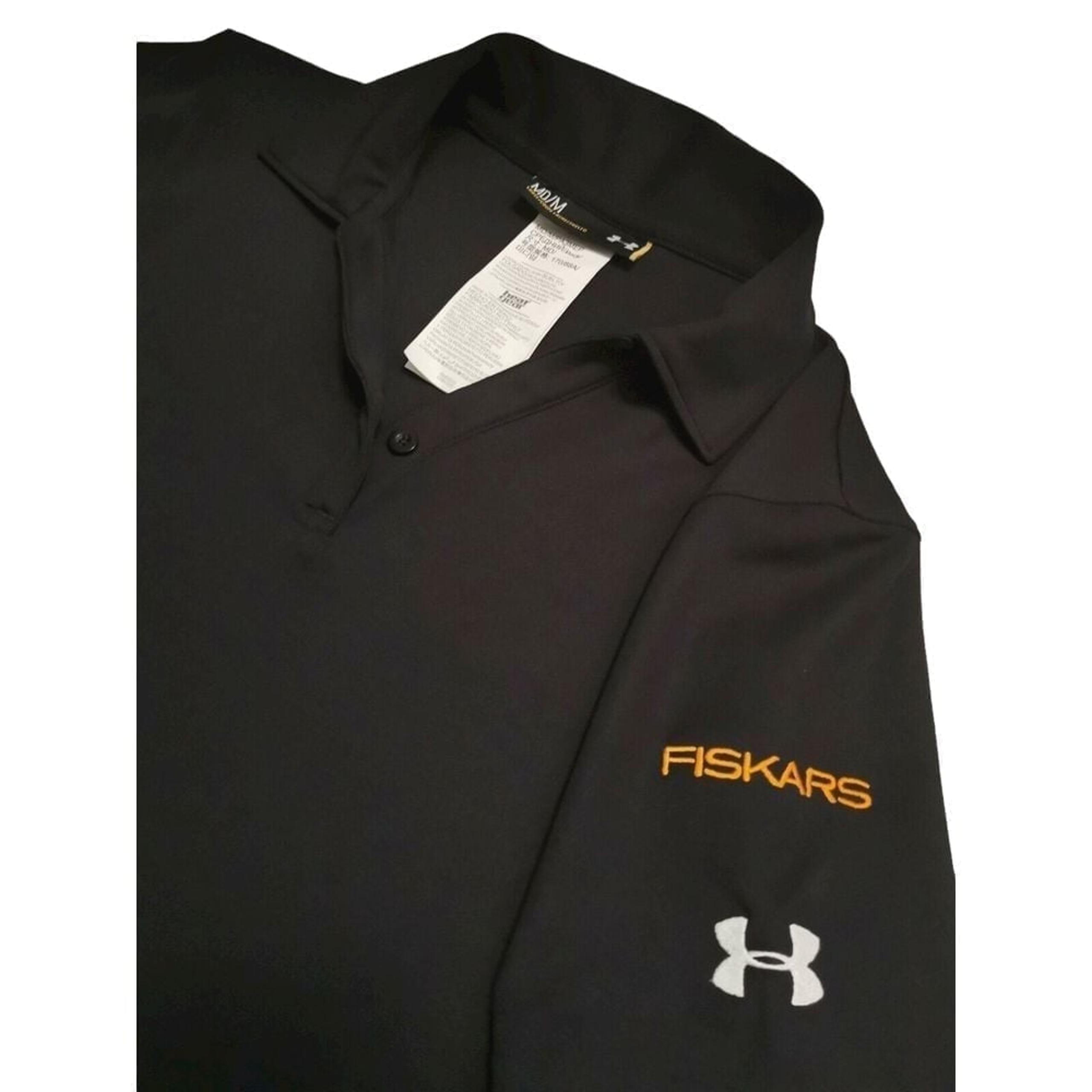 UNDER ARMOUR Short Sleeve Polo Women's Shirt Black Size M, PIT TO PIT 20 IN