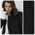 NWT. Massimo Dutti Black 100% Wool Micro-Textured Open Blazer. Size 4.